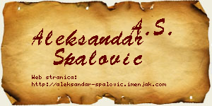 Aleksandar Spalović vizit kartica